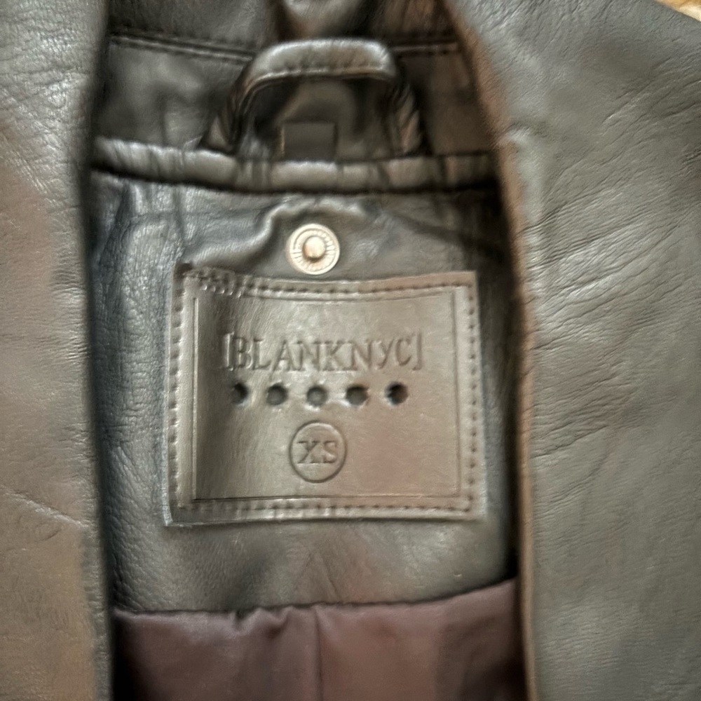 Blank NYC Black Leather Jacket with Gold Zippers - Picture 3 of 3